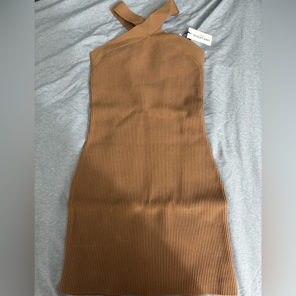 Sculpt Knit Tan Dress